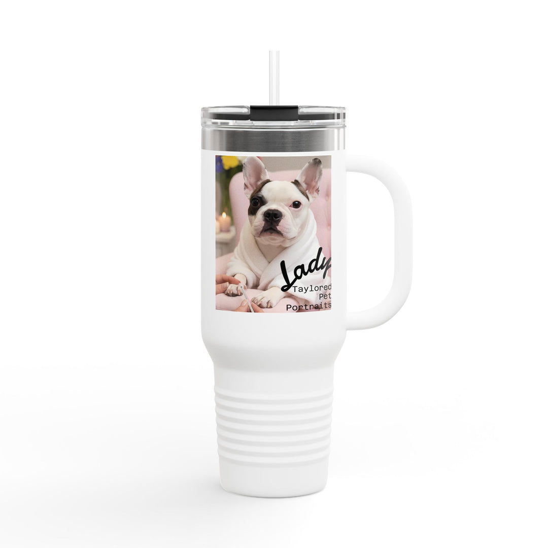 40oz Insulated Tumbler with Custom Pet Portrait