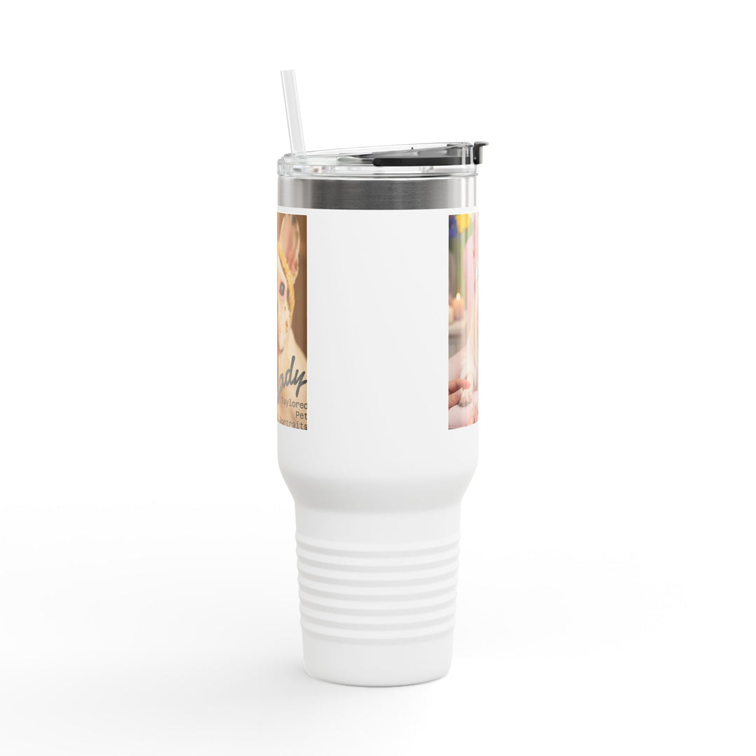 40oz Insulated Tumbler with Custom Pet Portrait