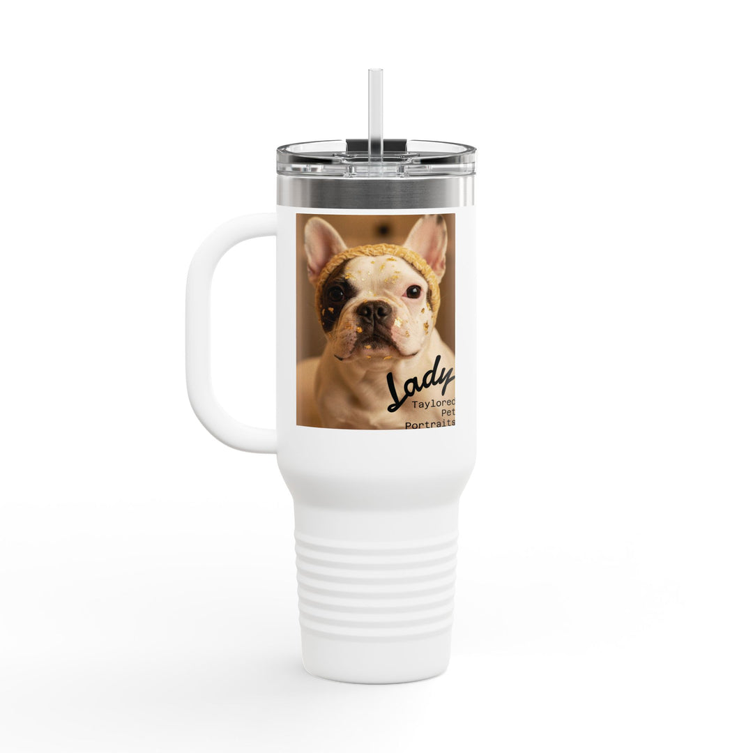 40oz Insulated Tumbler with Custom Pet Portrait