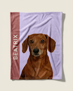 Minimalist pet portrait - blanket mockup #view-dog