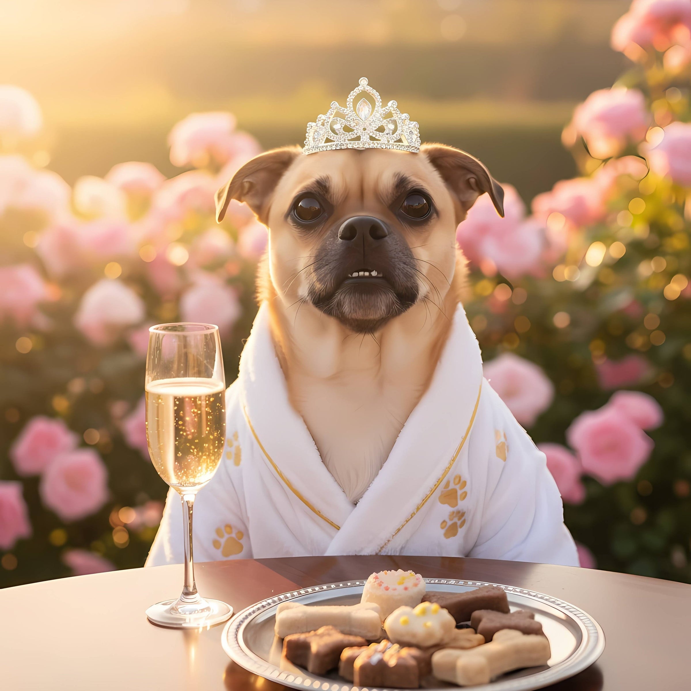 Spa Day pet portrait - relaxing dog 2 #view-dog
