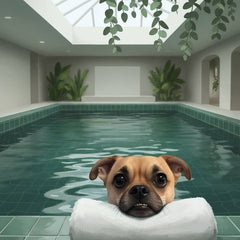 Spa Day pet portrait - relaxing dog 5 #view-dog