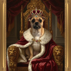 Royalty pet portrait - king throne #view-dog
