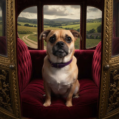 Royalty pet portrait - ornate carriage #view-dog