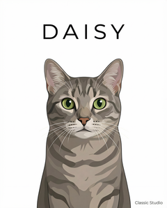Minimalist pet portrait - line art cat 1 #view-cat