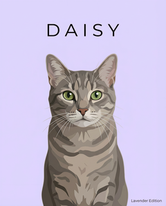 Minimalist pet portrait - line art cat 2 #view-cat