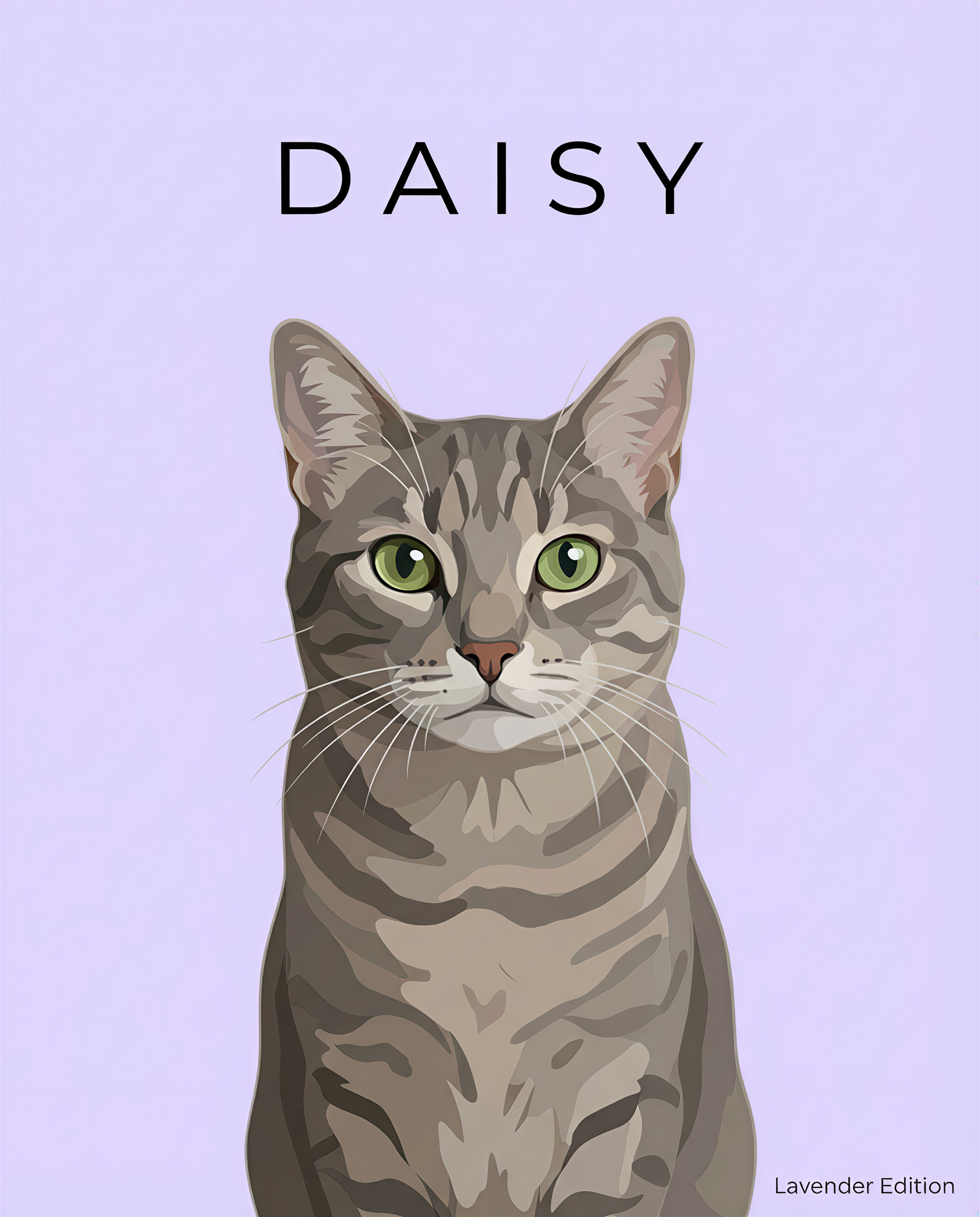 Minimalist pet portrait - line art cat 2 #view-cat