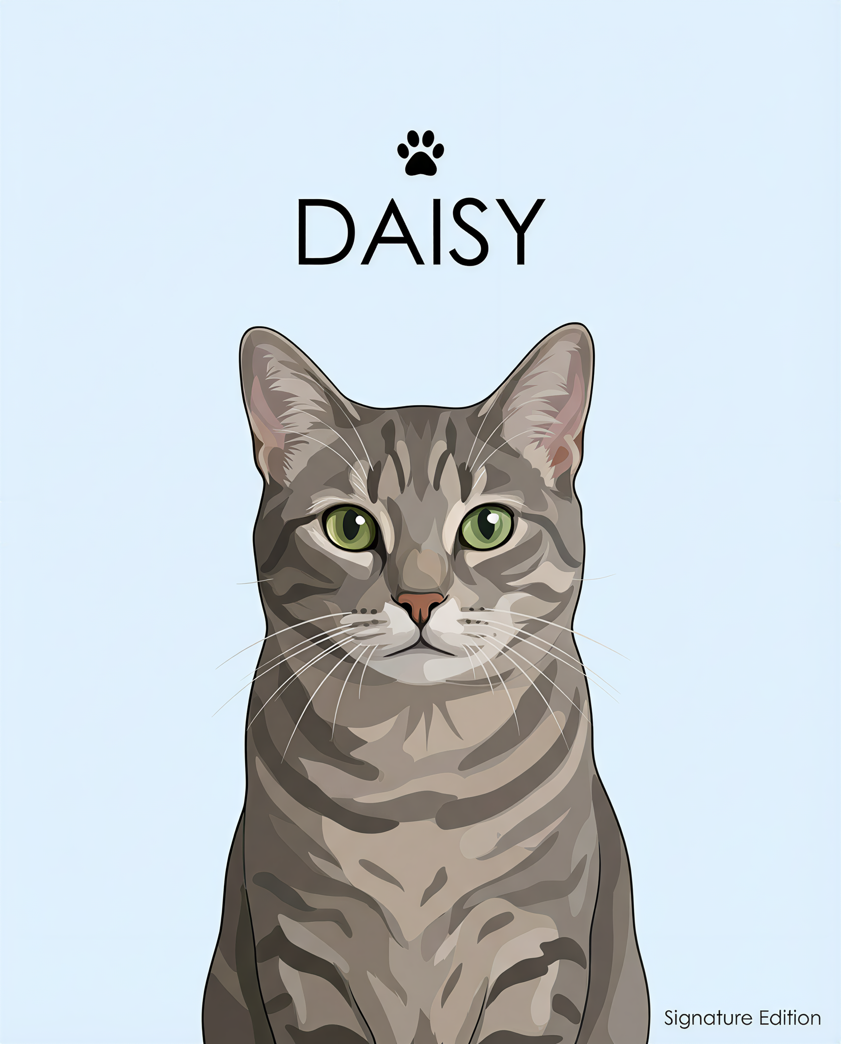 Minimalist pet portrait - line art cat 3 #view-cat