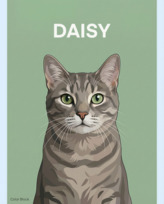 Minimalist pet portrait - line art cat 5 #view-cat