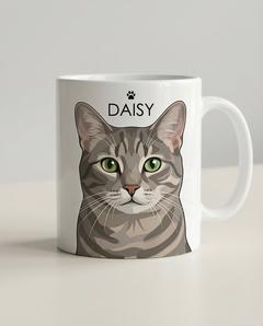 Minimalist pet portrait - coffee mug cat mockup #view-cat