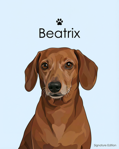 Minimalist pet portrait - line art dog 3 #view-dog