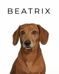 Minimalist pet portrait - line art dog 5 #view-dog