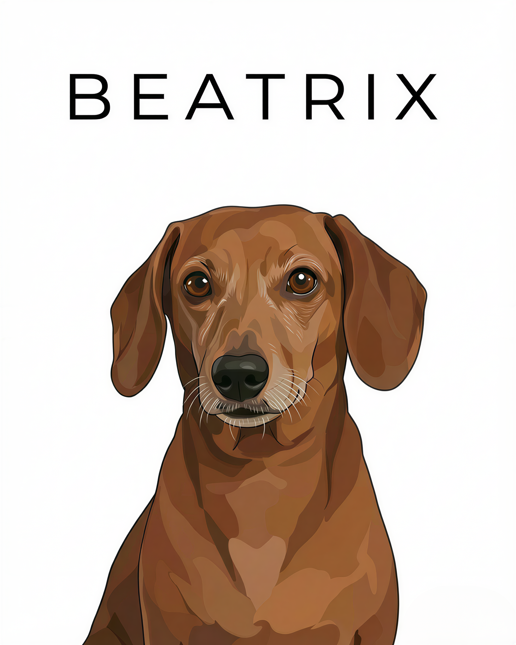 Minimalist pet portrait - line art dog 5 #view-dog