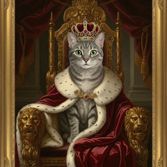Royalty cat portrait - king throne #view-cat