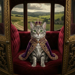 Royalty cat portrait - ornate carriage #view-cat