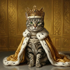 Royalty cat portrait - royal portrait gold #view-cat