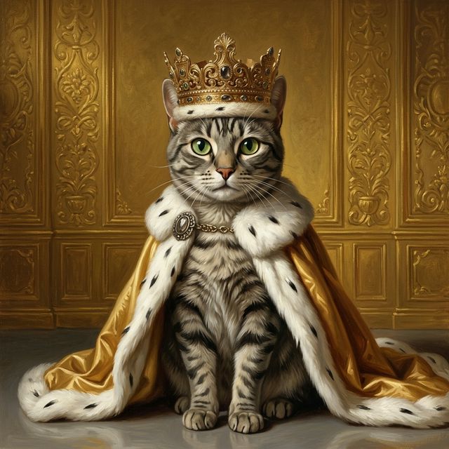 Royalty cat portrait - royal portrait gold #view-cat
