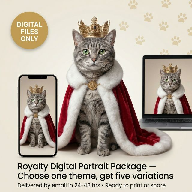 Royalty cat portrait - digital package hero #view-cat
